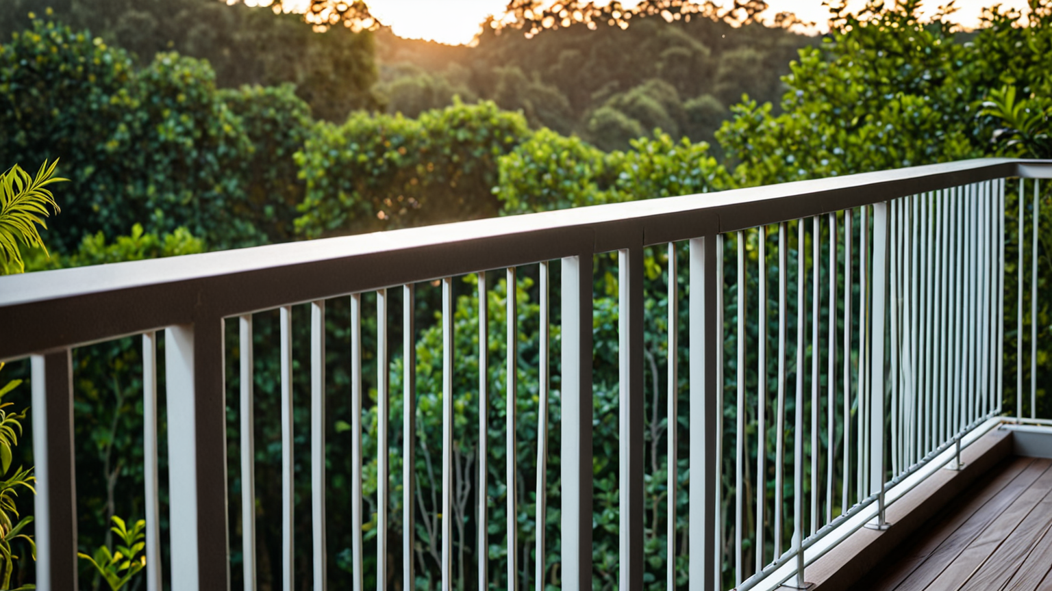 重曹ペーストをベランダの手すりに塗っている様子