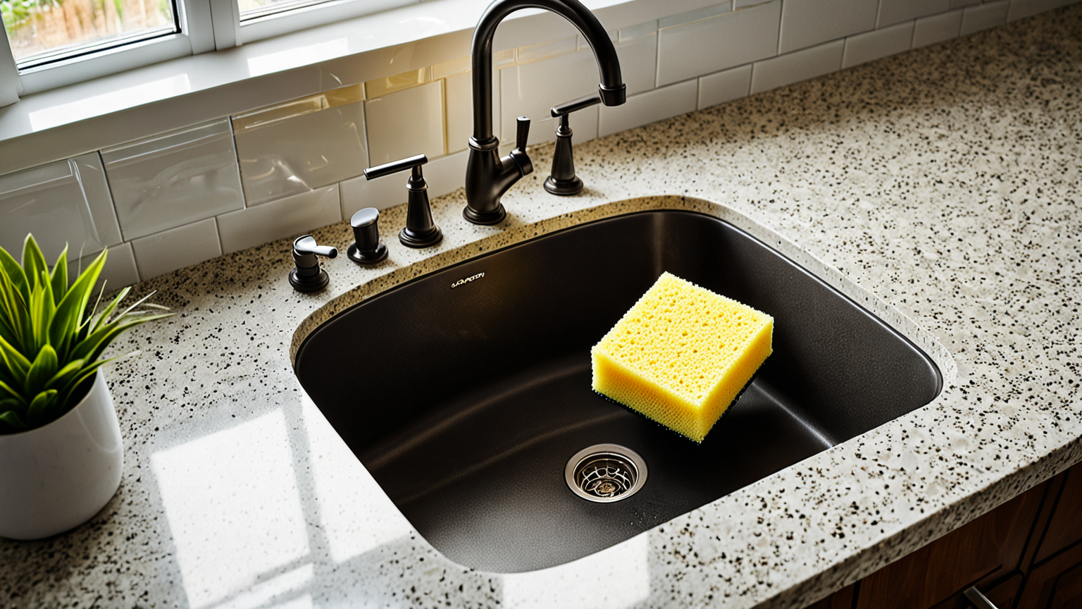 スポンジとシンクの素材を比較するイメージ