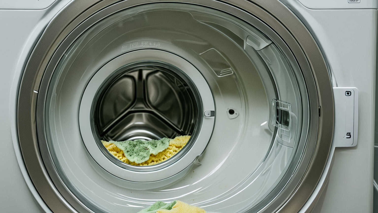 洗剤投入口のカビが付いた洗濯機の内部