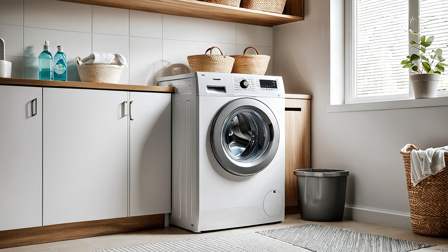 洗濯機の洗剤投入口を乾燥させている様子