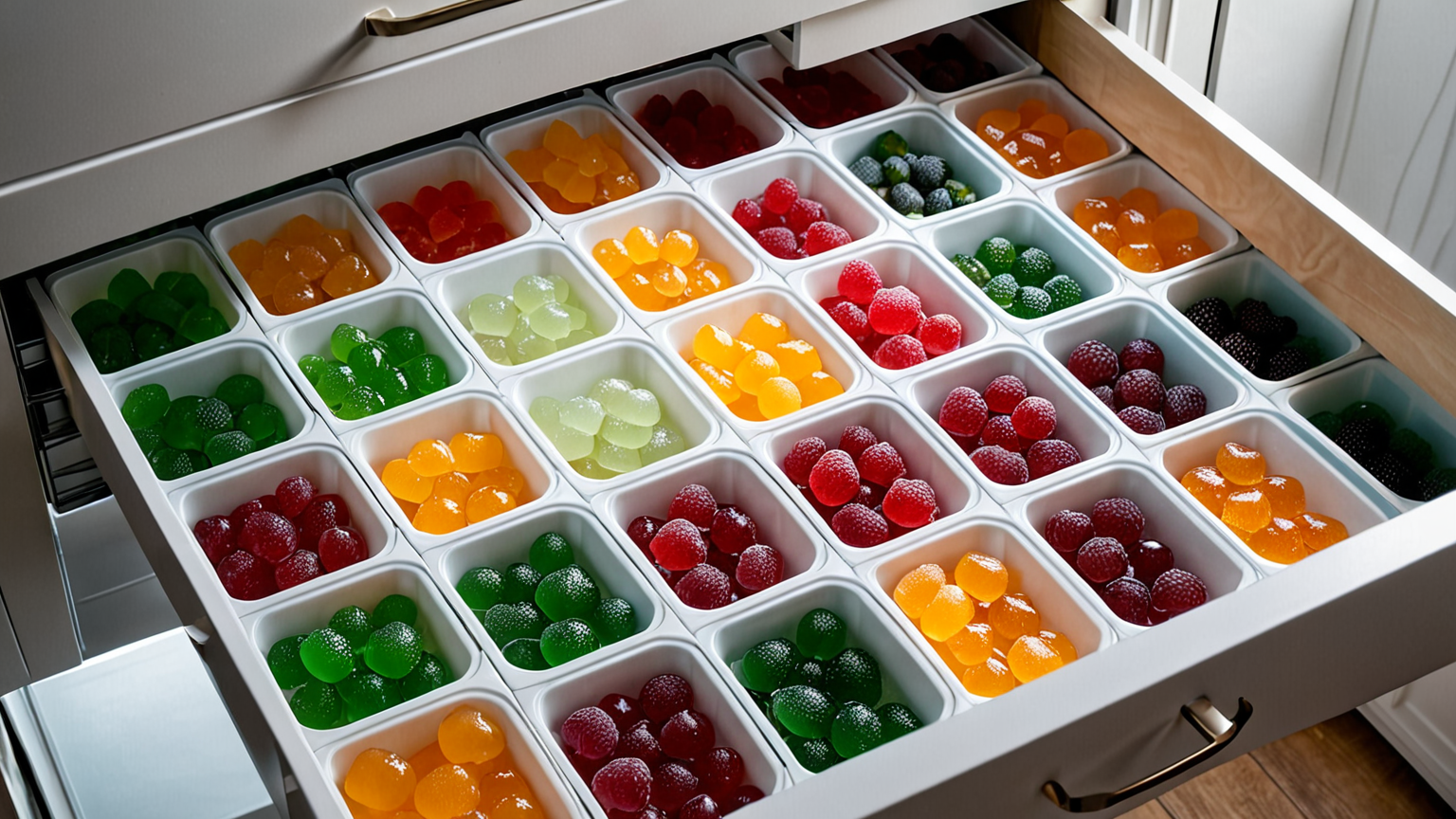 小分けにして冷凍保存されたゼリー