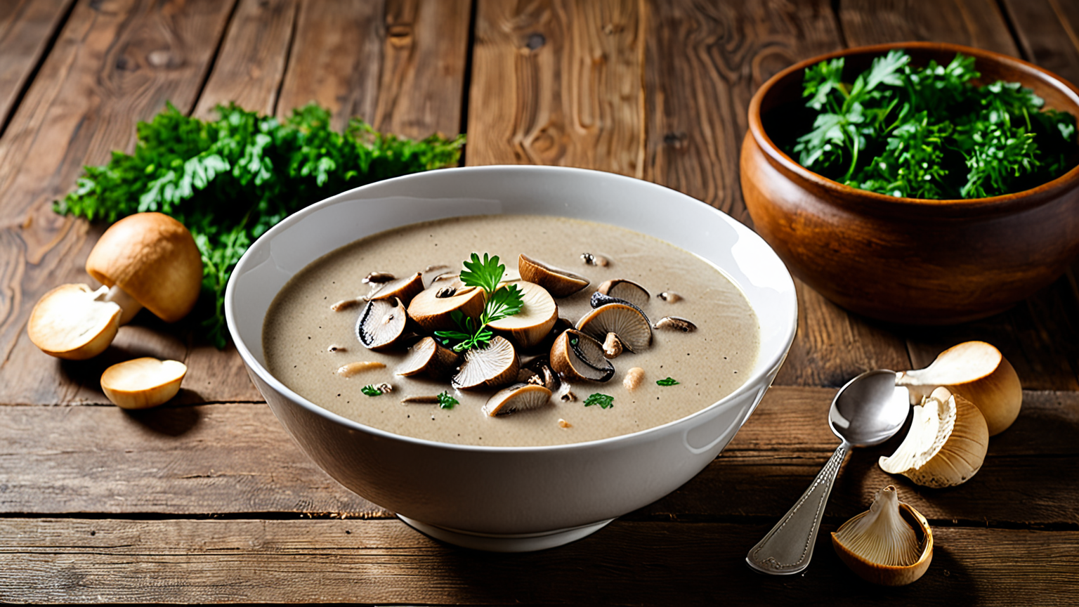 冷凍きのこを使ったスープの写真