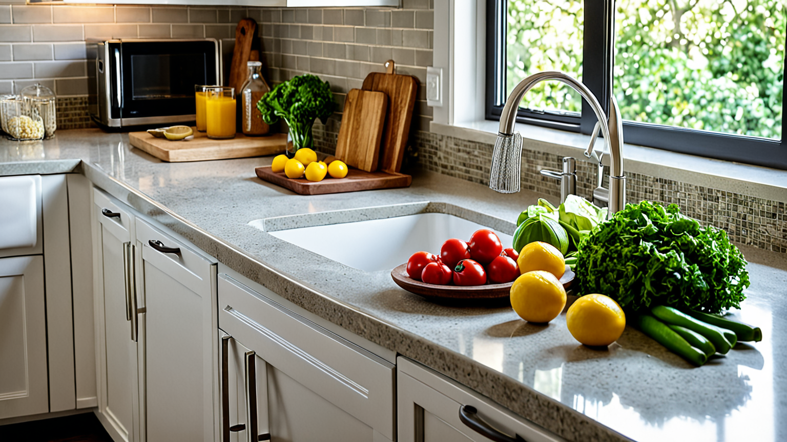 清潔なキッチンでの食材準備