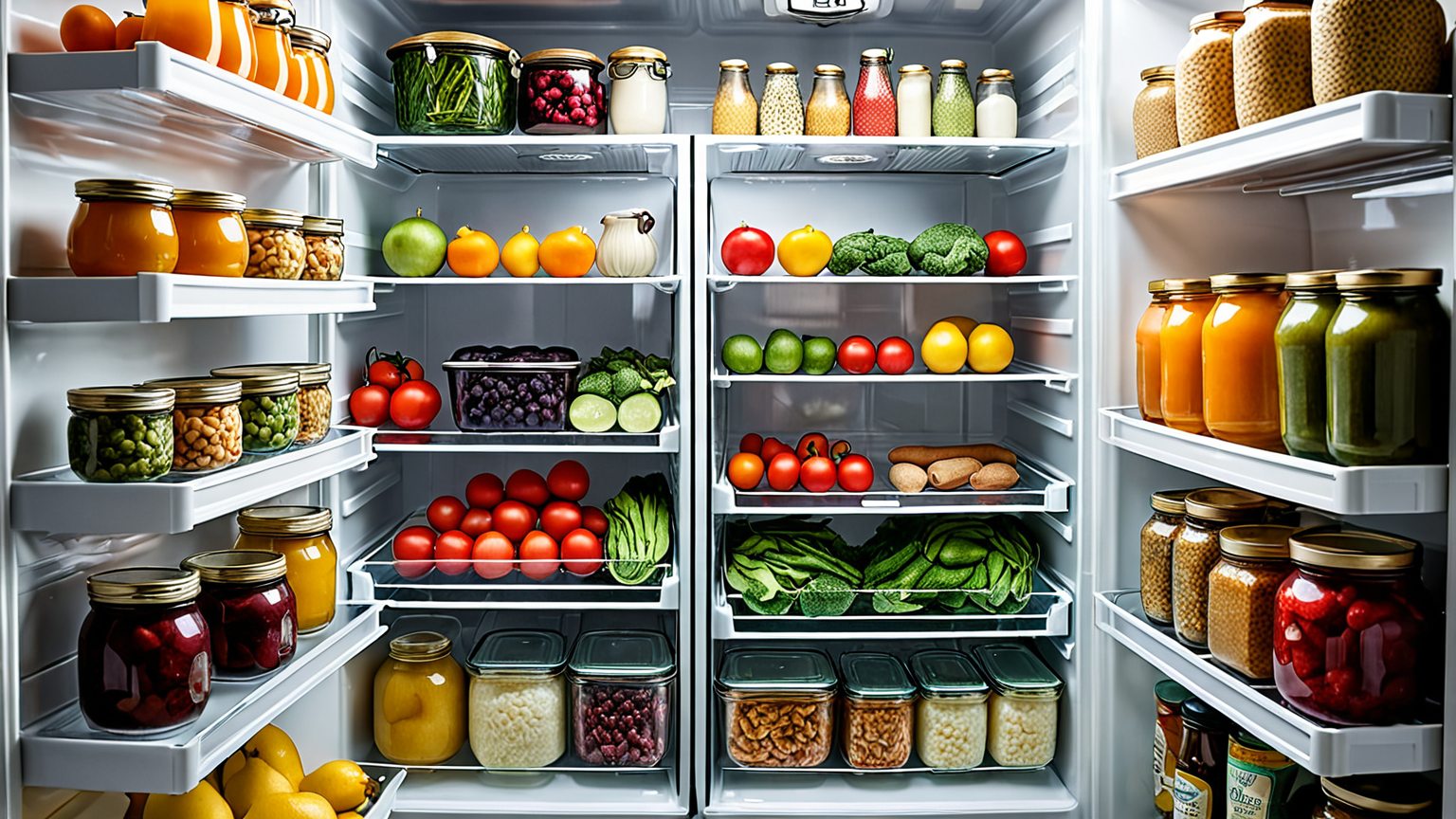 冷蔵庫に並んだ様々な保存食