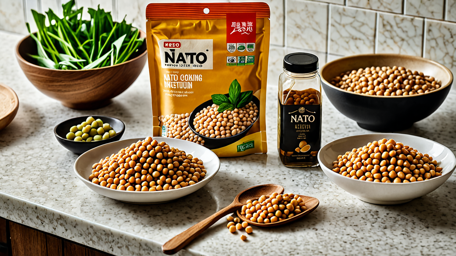 納豆のパックを開けて確認する手元