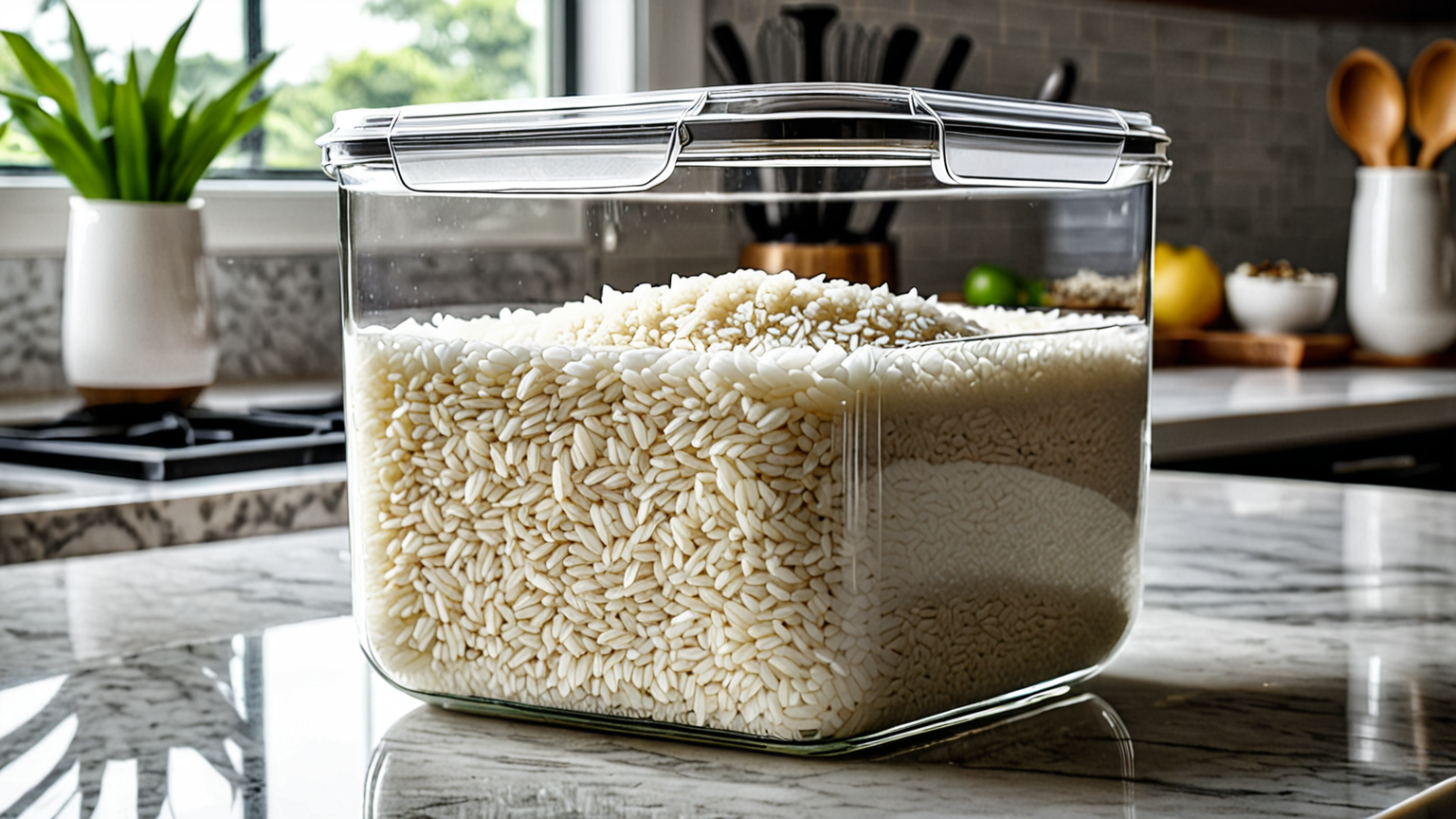 密閉容器に入ったきれいなお米