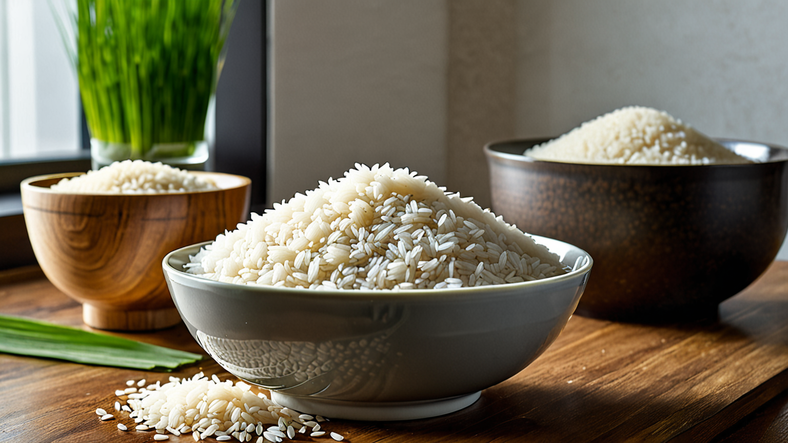 炊き立てのご飯と虫除去後のお米