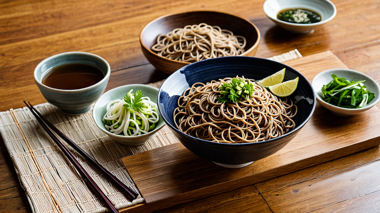 質問マークとそばのイラスト