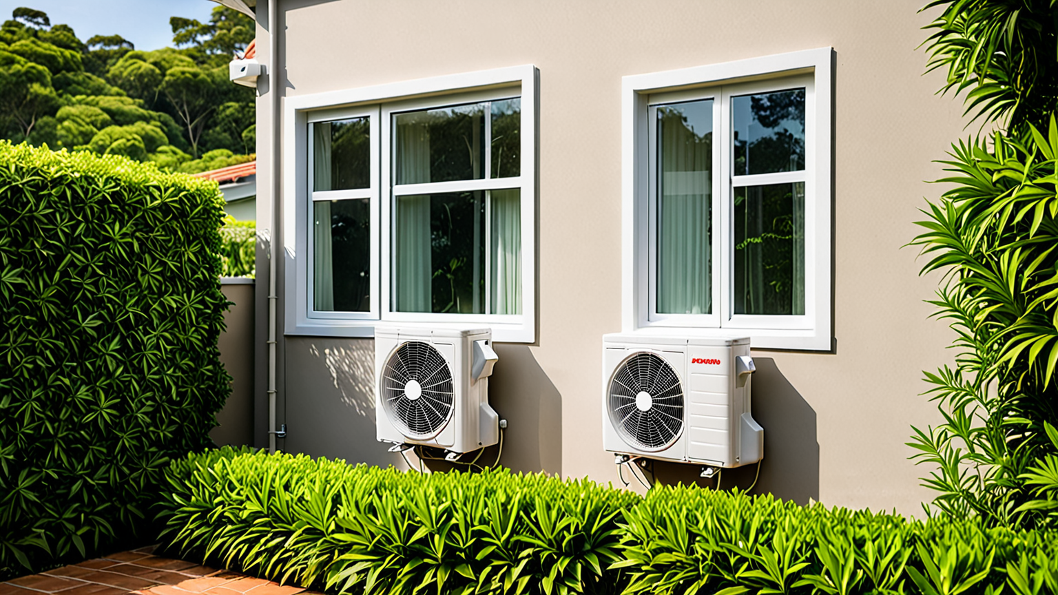 室外機を定期的に掃除している様子