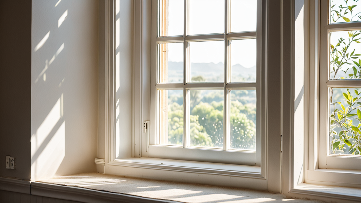 窓の桟の掃除手順のイラスト