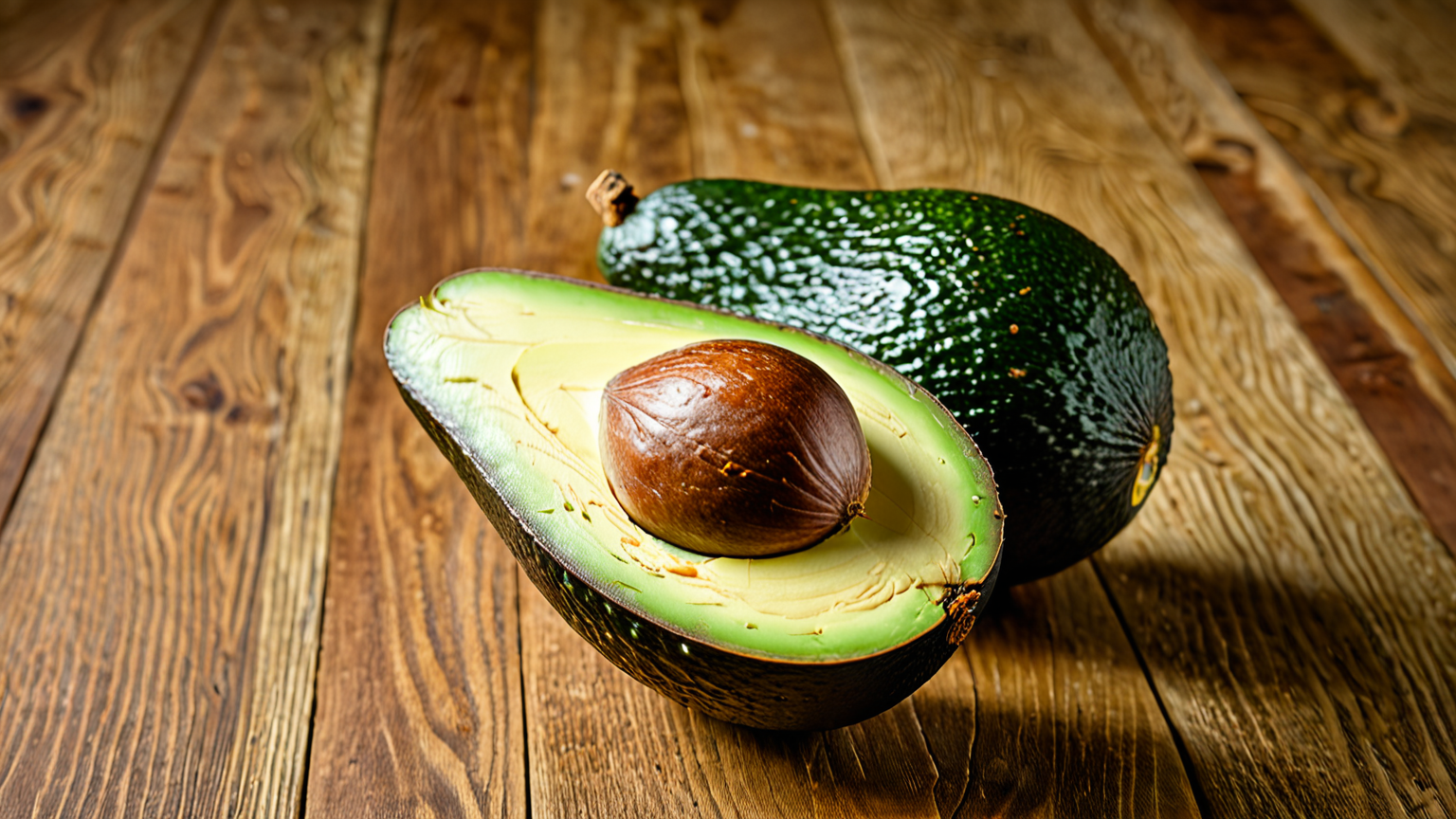 ヘタ部分がわかりやすいアボカドの写真