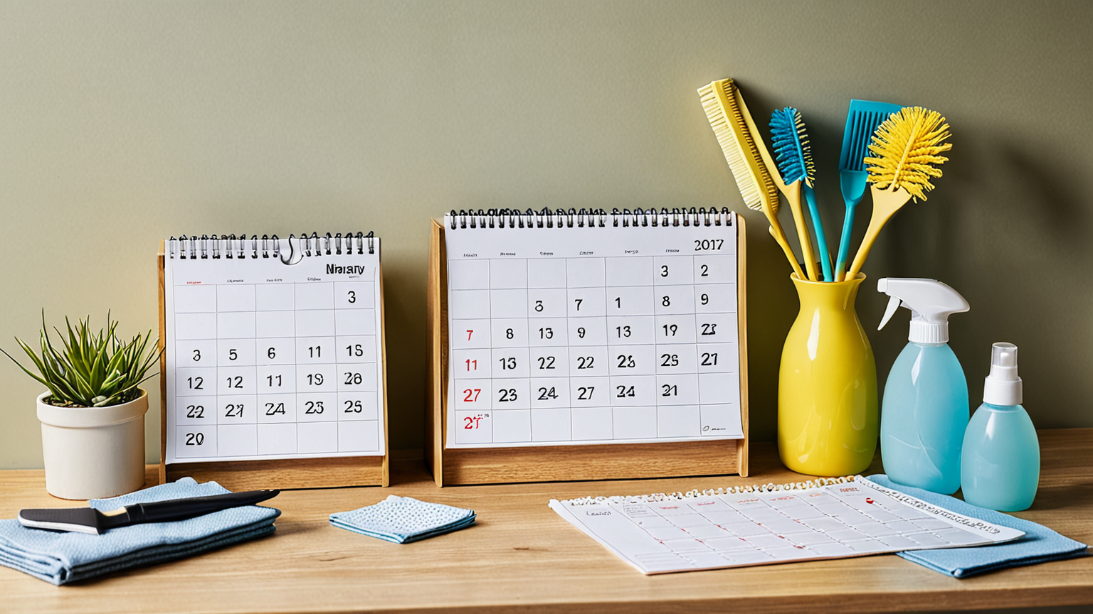 カレンダーと掃除アイコン