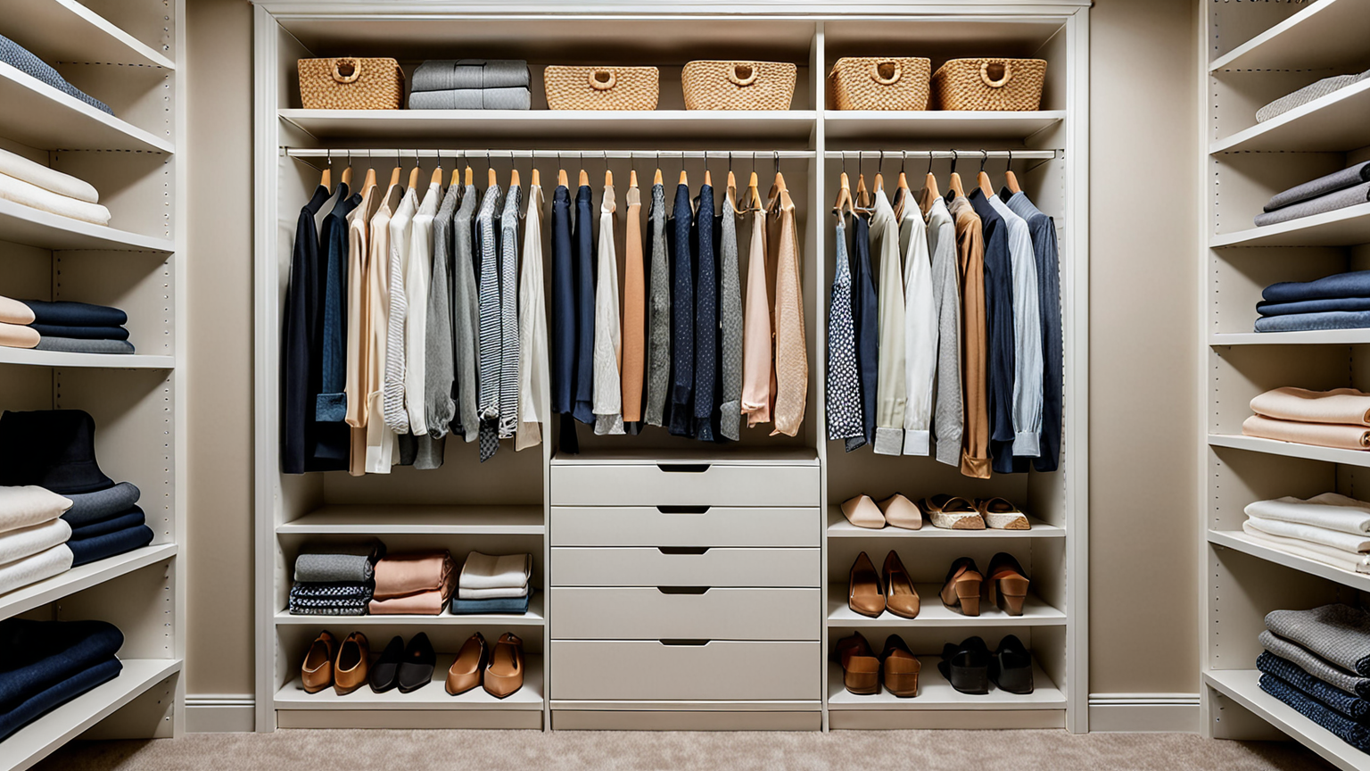 クローゼット 服 収納 たたみ方 省スペースのイメージ画像