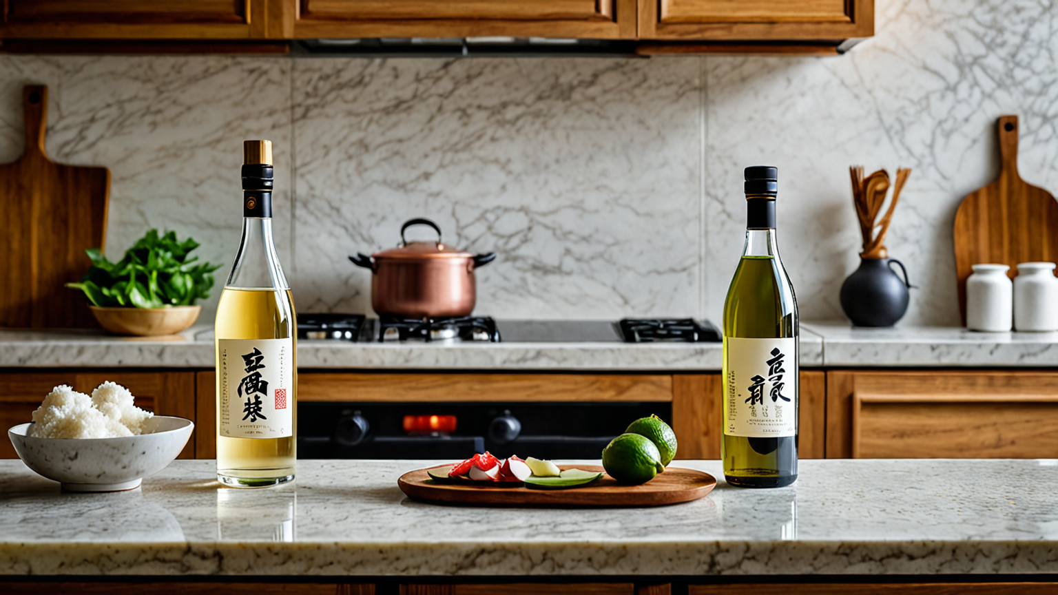 料理酒の瓶にラベルを貼って保存日を記録