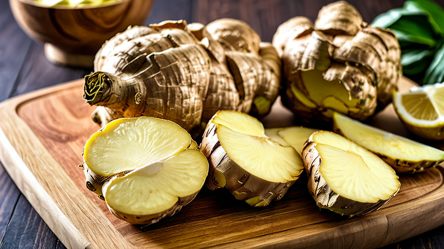 生姜の断面とカビの拡大写真