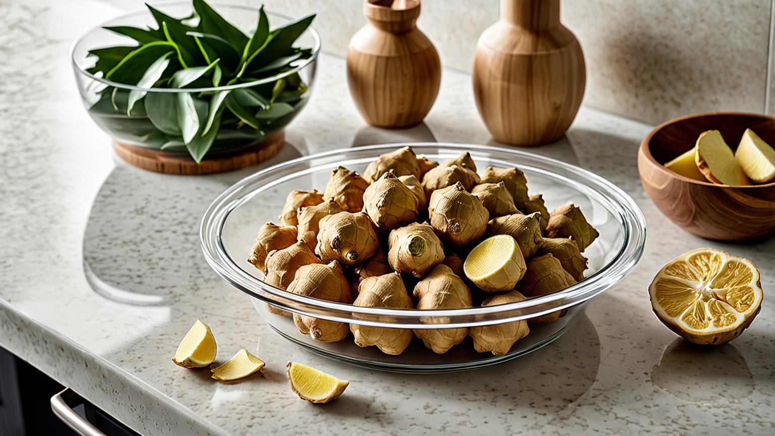 生姜を使った料理と保存容器