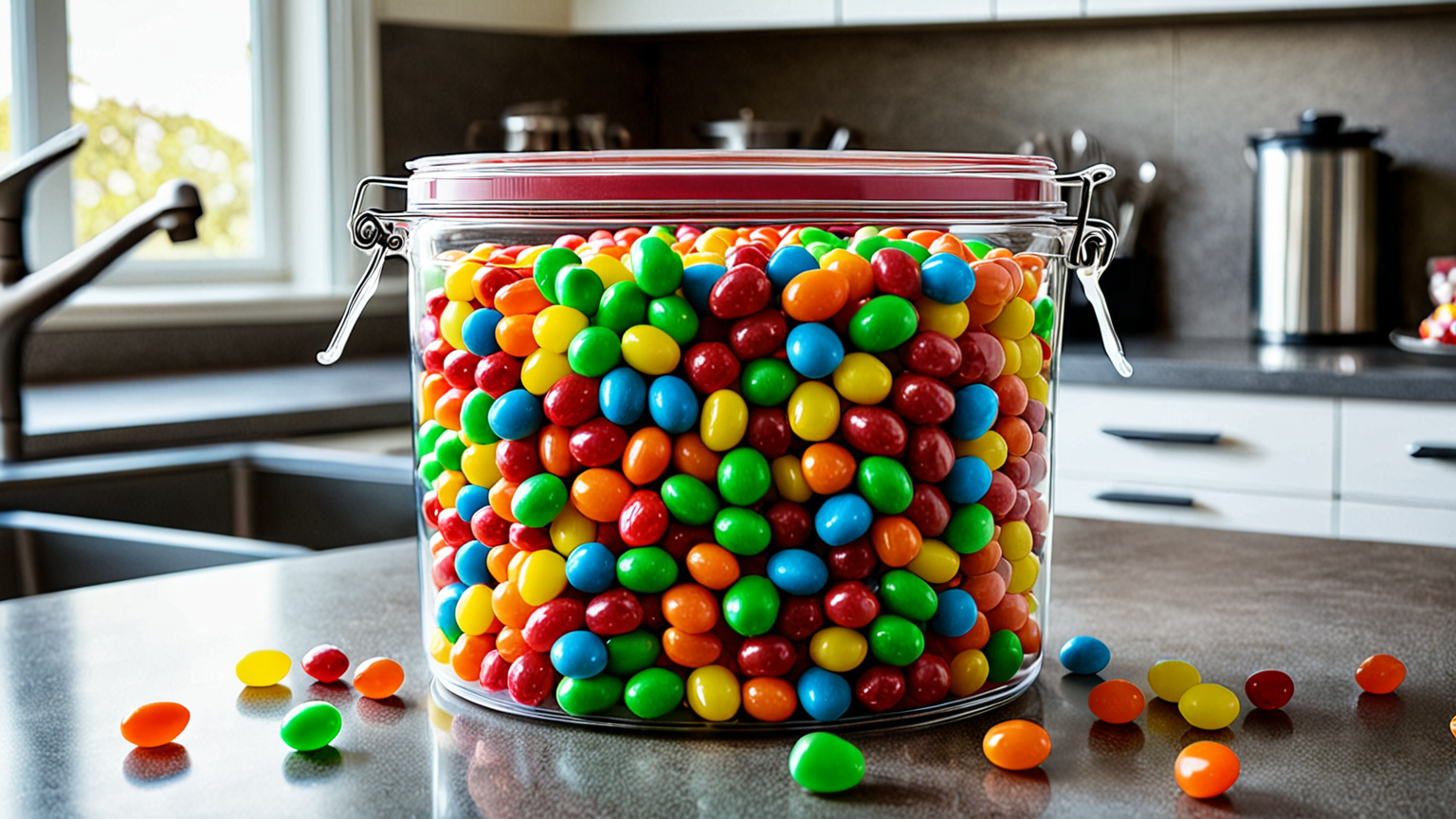 密閉容器に保存された飴