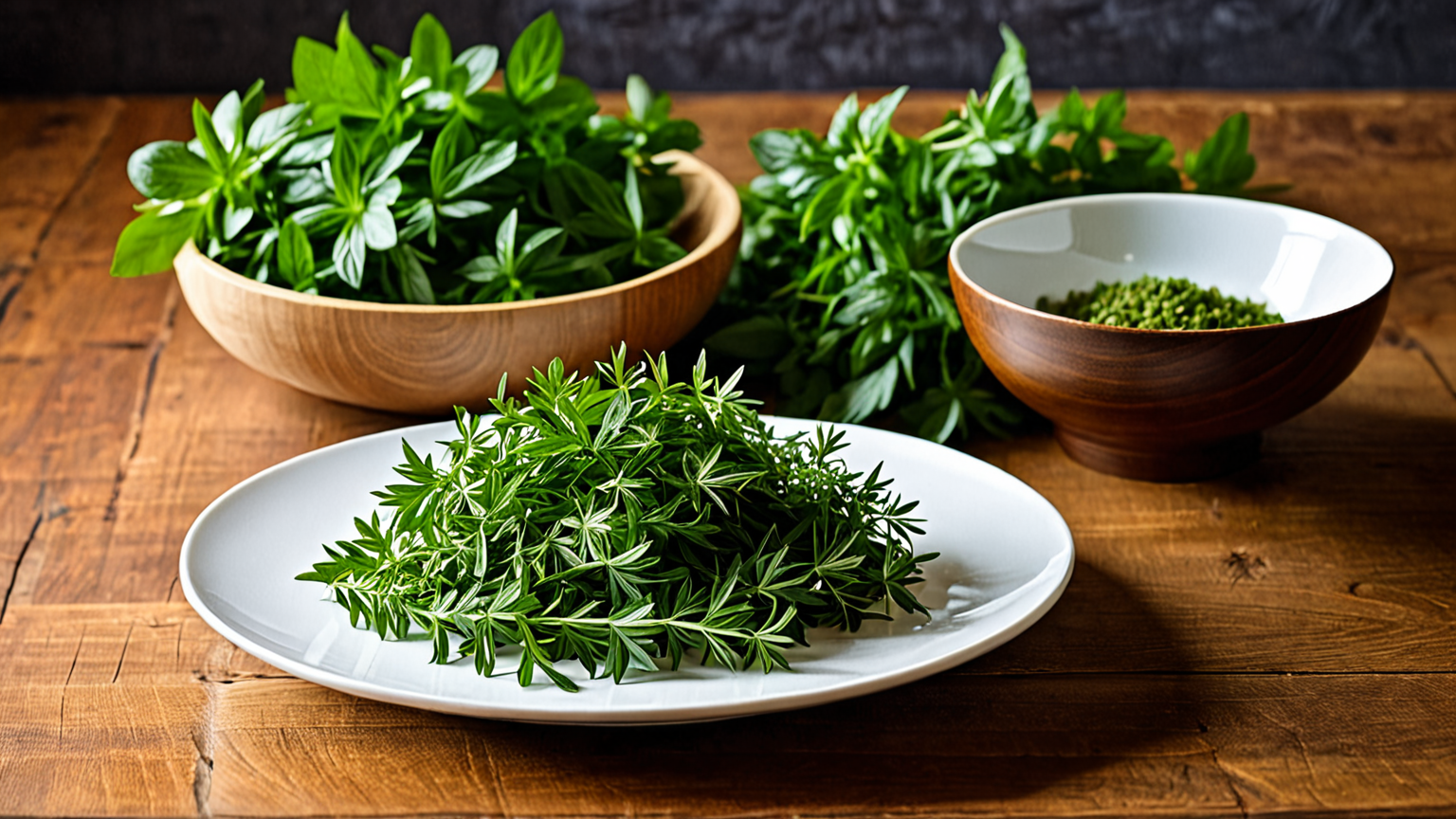 新鮮な三つ葉を使った料理の写真