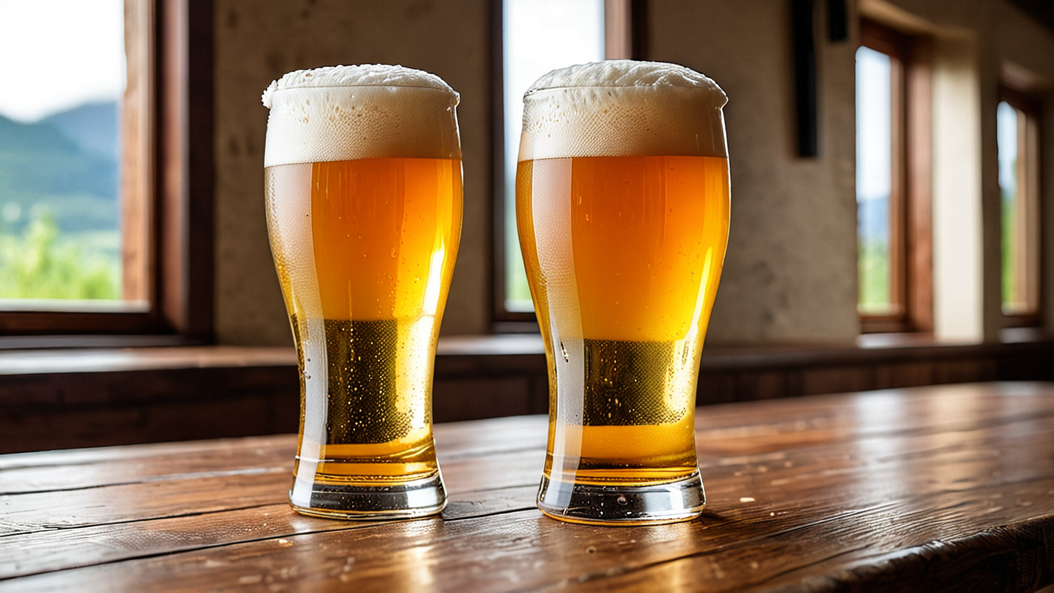 新鮮なビールの美しい泡立ち