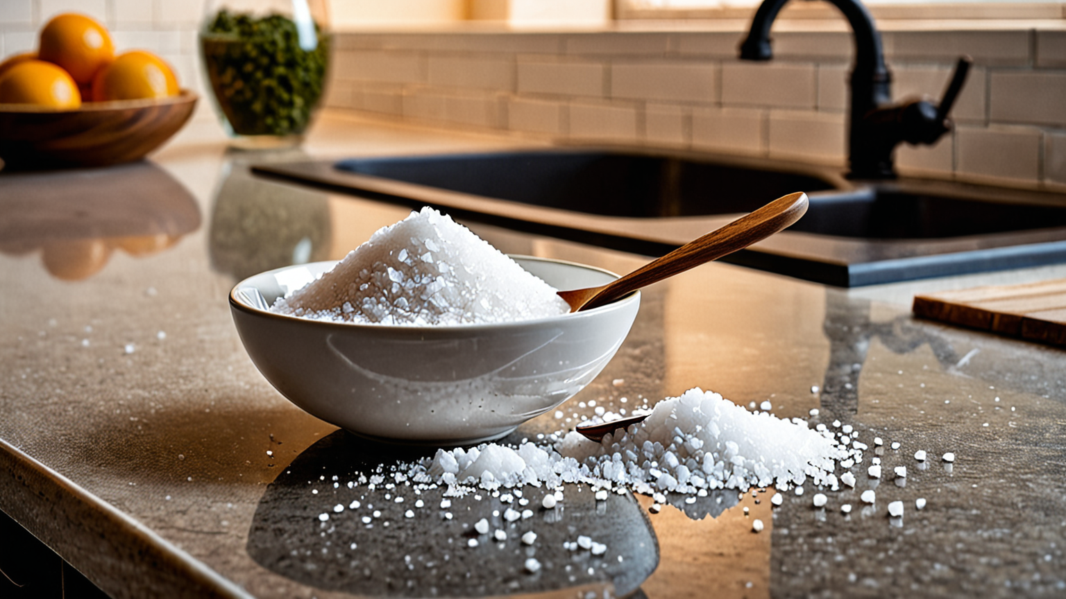 固まった塩をほぐす様子