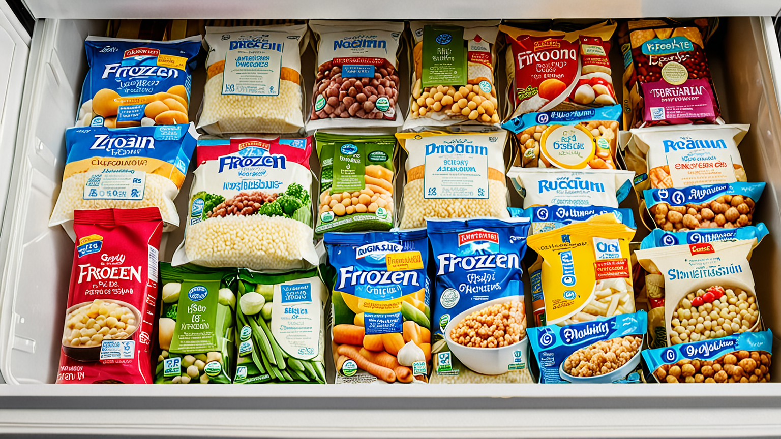 冷凍庫に保存した食品の様子