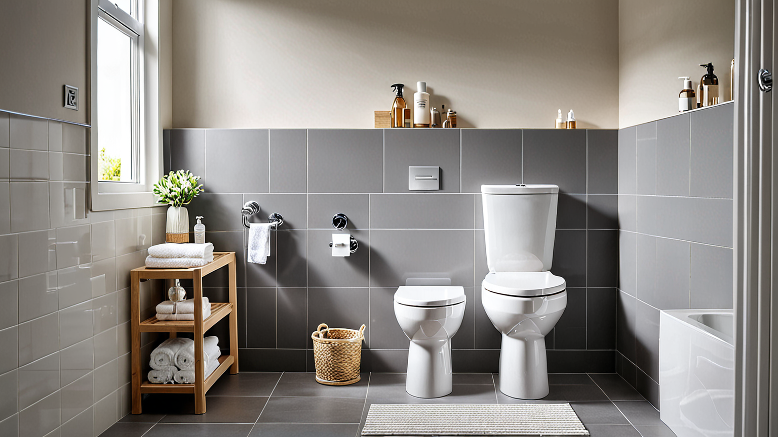 毎日のトイレ掃除をする様子