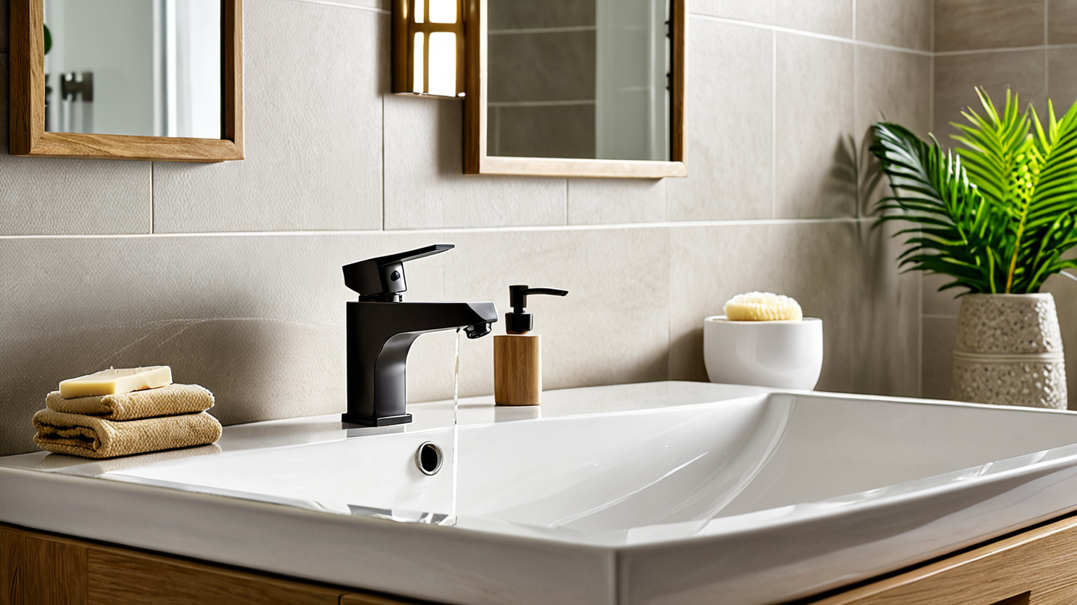 清潔に保たれたトイレの手洗い器