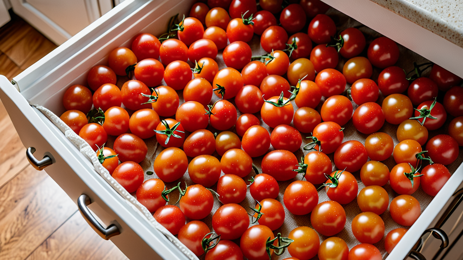 冷凍庫に保存されたミニトマト