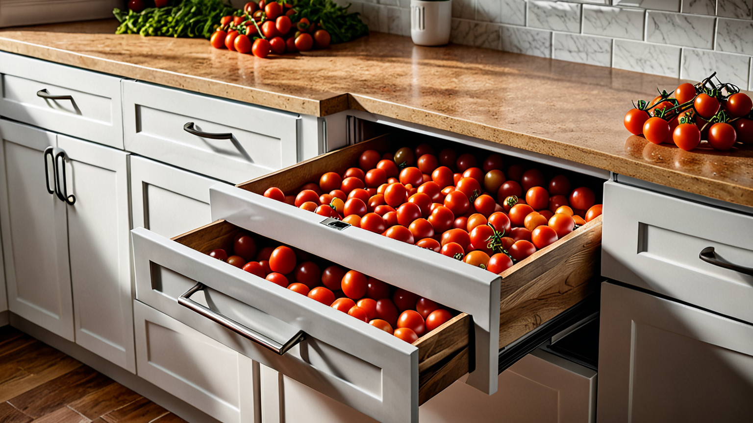 ミニトマトの冷凍手順のイラスト