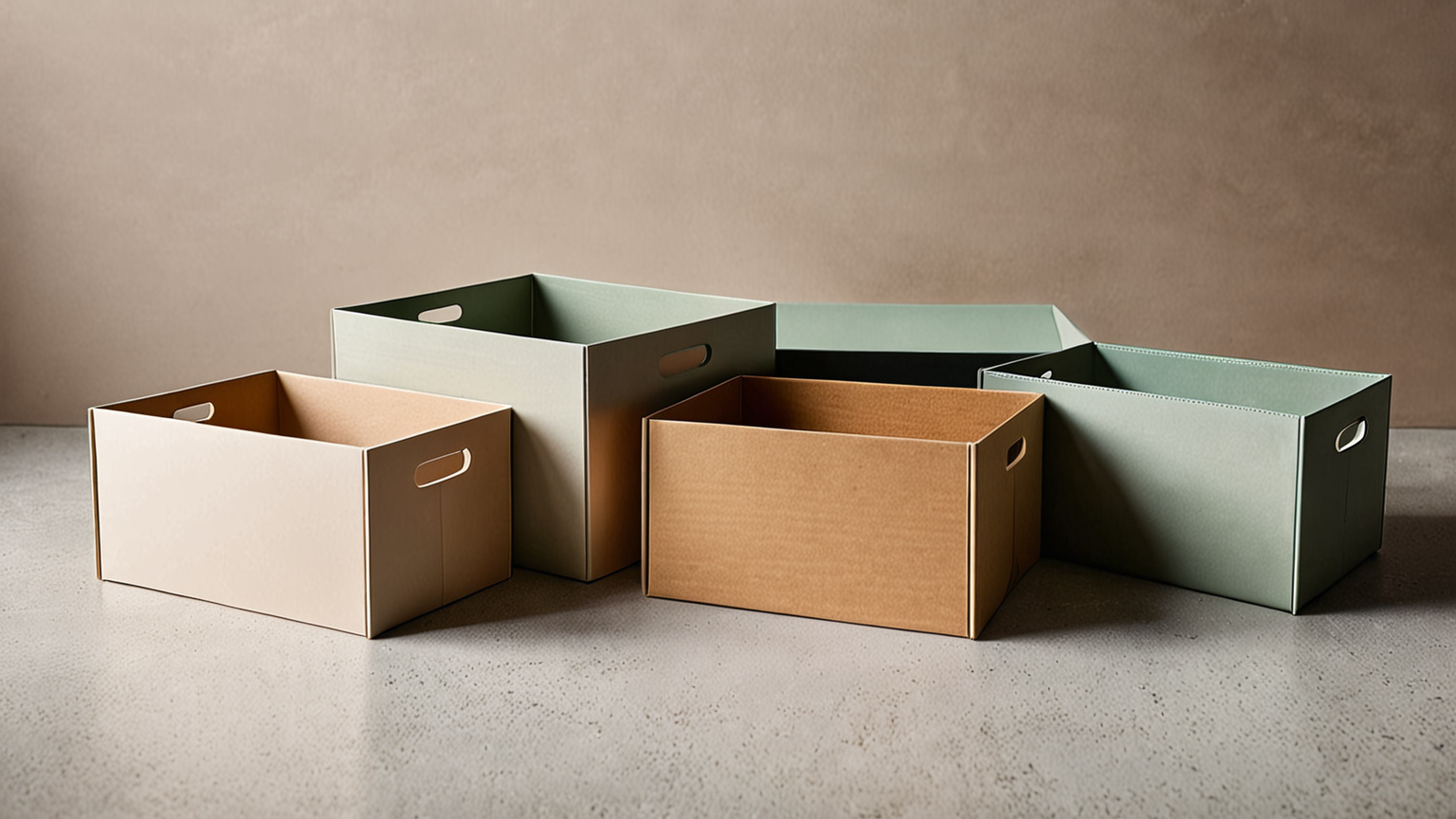 5種類の無印収納ケースが並ぶ写真