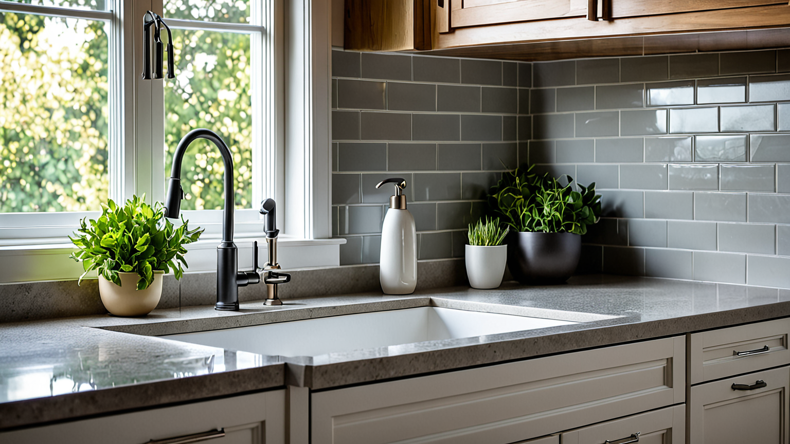 排水口の掃除をする女性