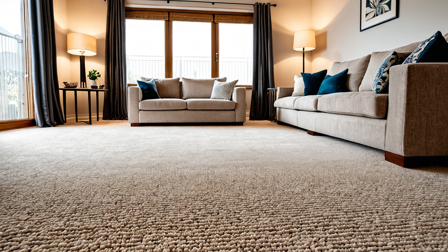 カーペットの部分洗浄をする様子