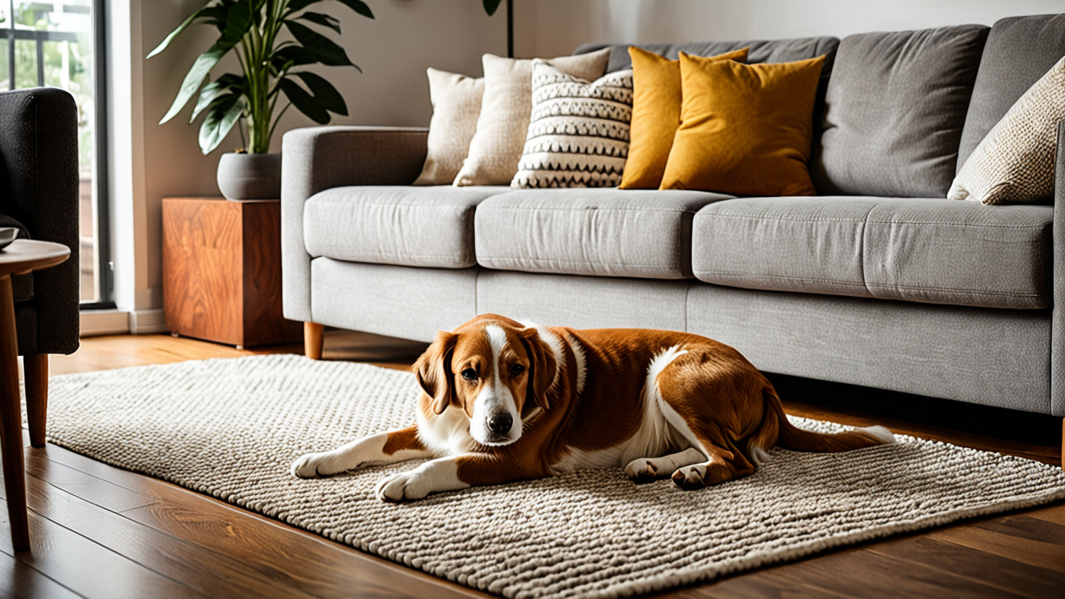 ペットと快適に過ごすリビングの様子