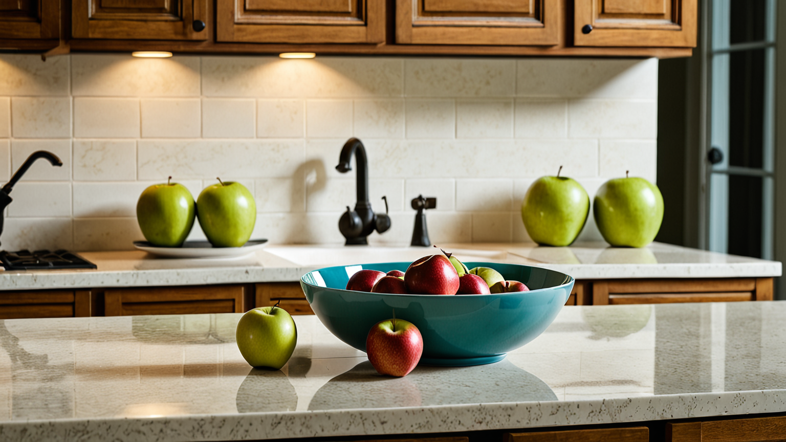 質問マークのアイコンとりんごのイラスト