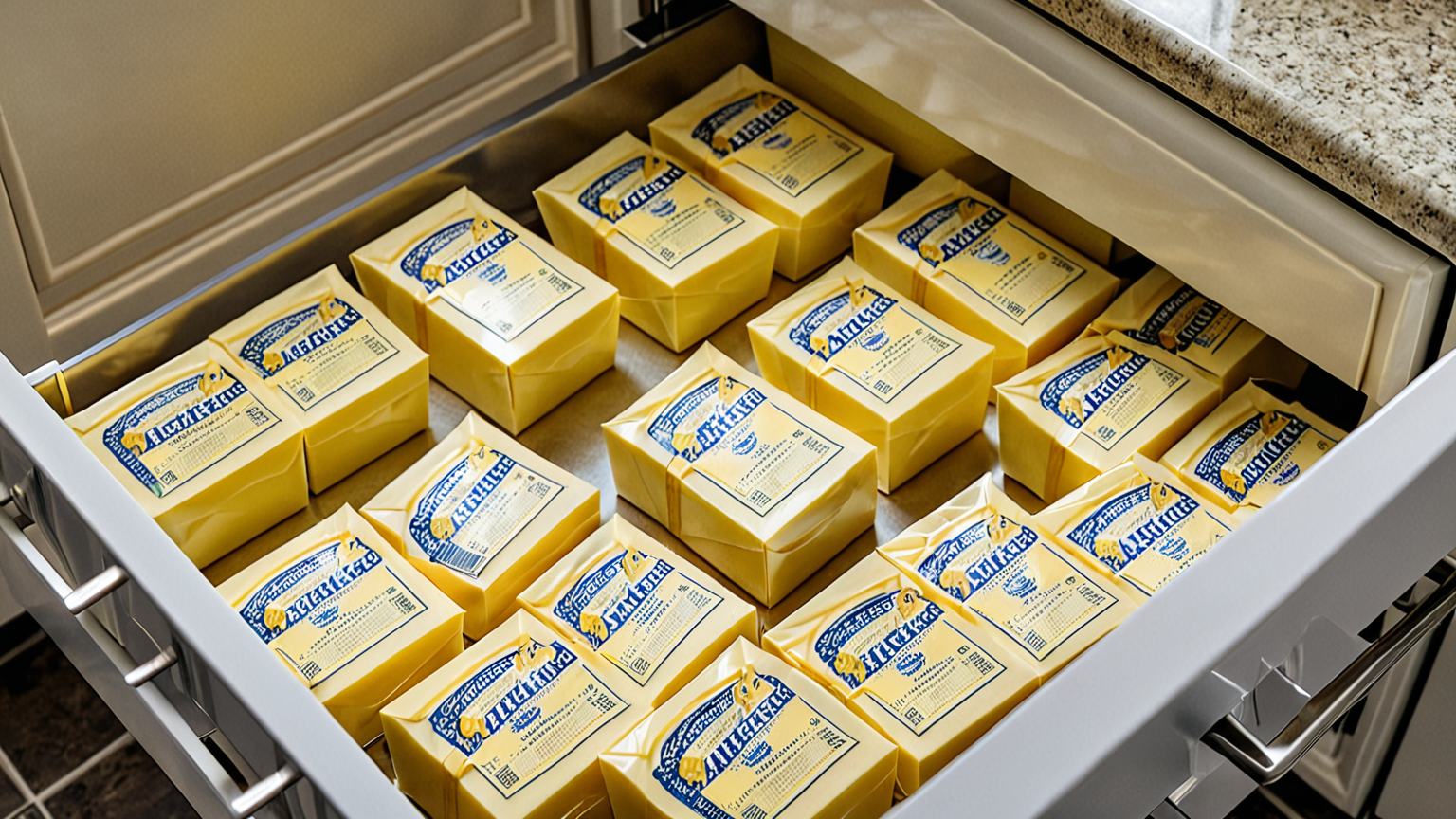 冷凍庫に保存されたバター