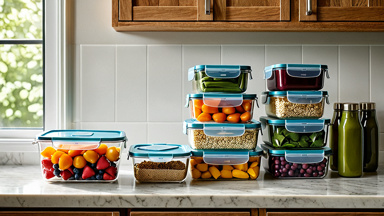 清潔なキッチンと保存容器