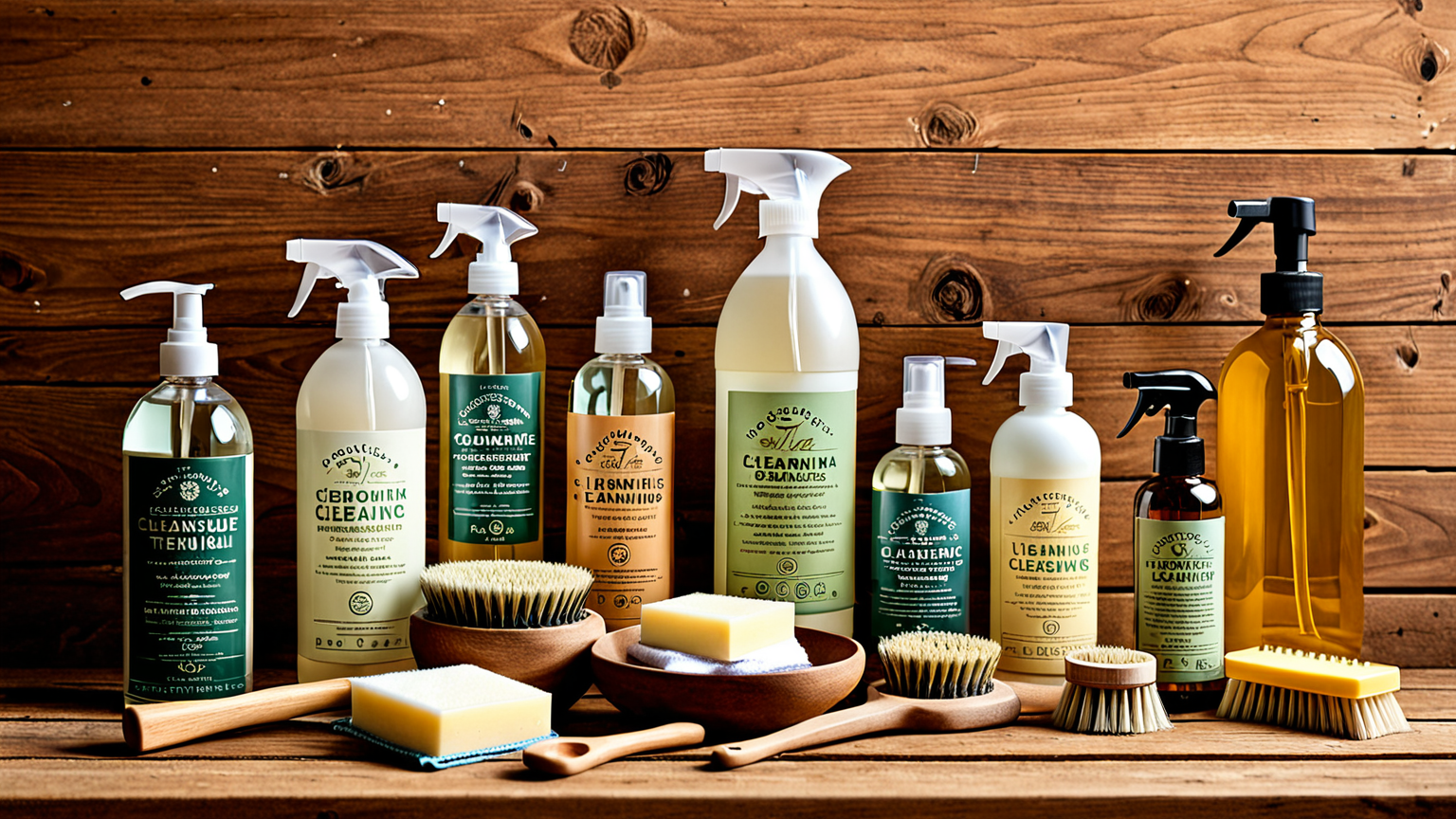 自然由来の洗剤と掃除道具