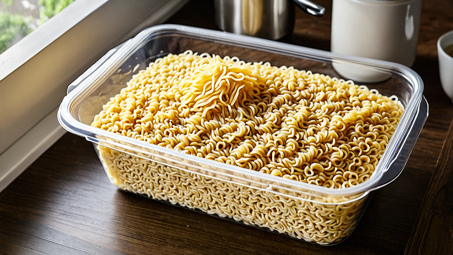 開封したラーメン麺の保存例