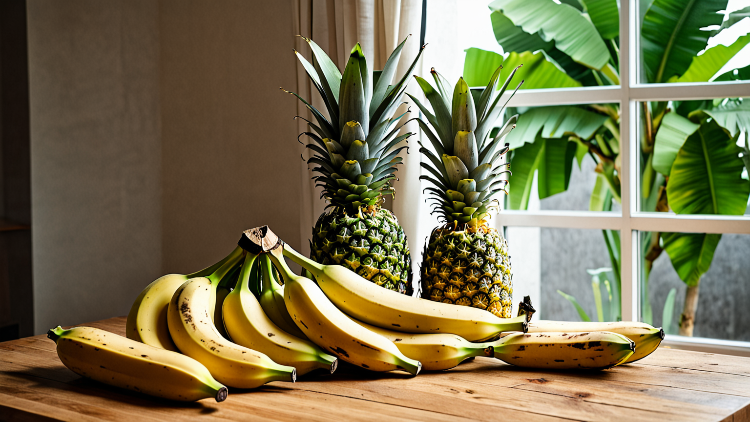 バナナとパイナップルの写真