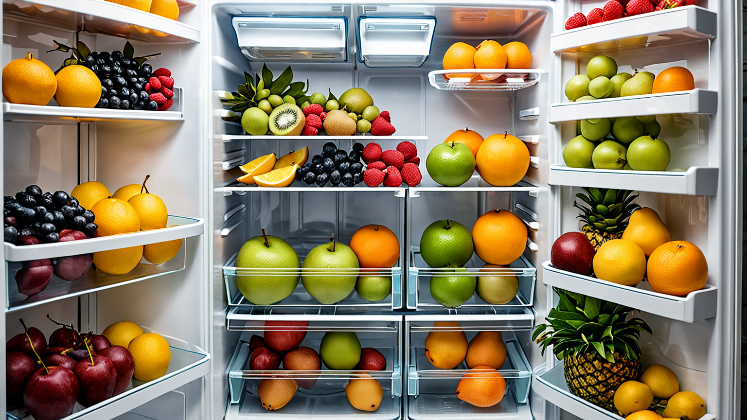 冷蔵庫内で適切に保存された果物