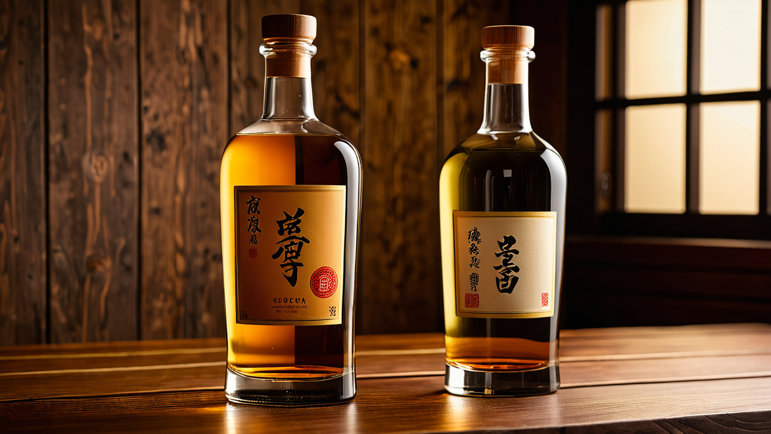 焼酎の色や瓶の底をチェックする様子