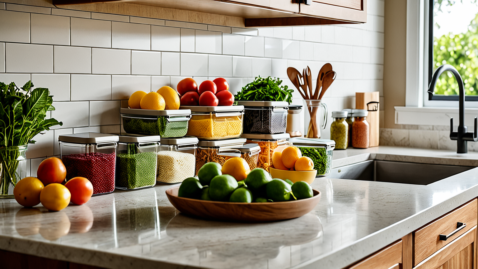 清潔なキッチンでの食品管理のイメージ