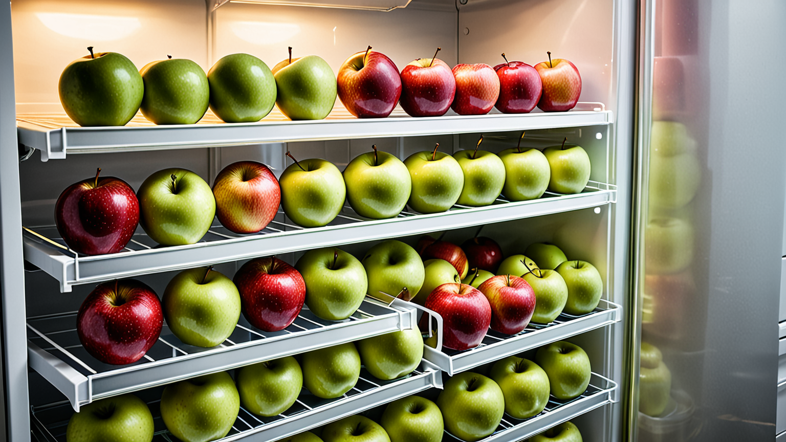 冷蔵庫で保存されたりんご