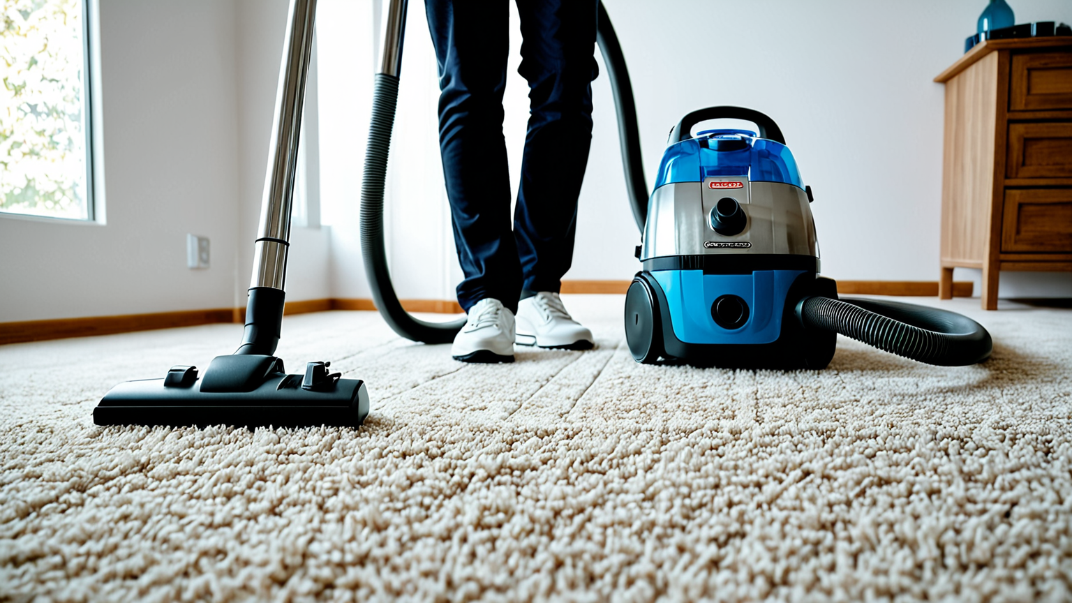 カーペット用クリーナーのボトルと使用イメージ