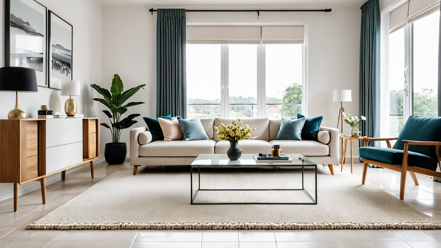 清潔に保たれたリビングのカーペット