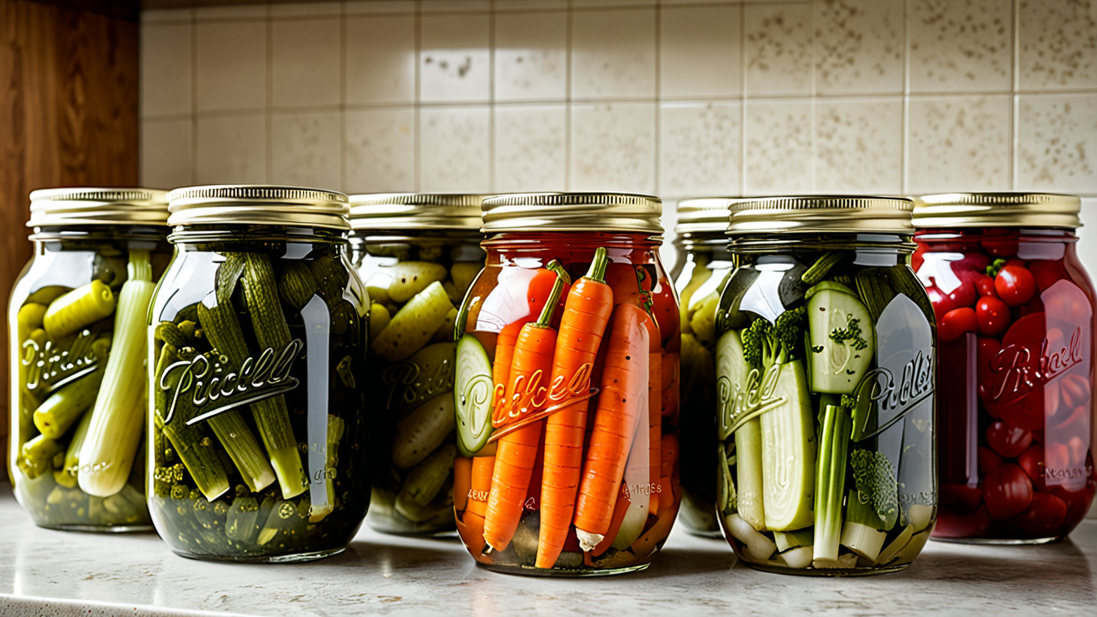 漬物のカビや変色をチェックする様子