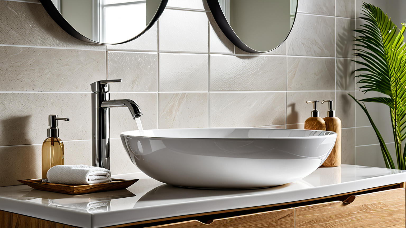 きれいに掃除された浴室の蛇口