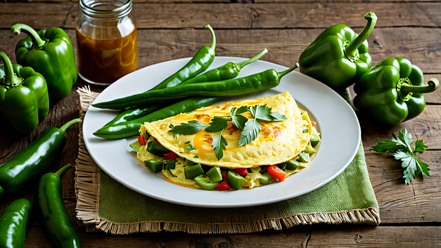 ピーマン入りのオムレツの完成写真
