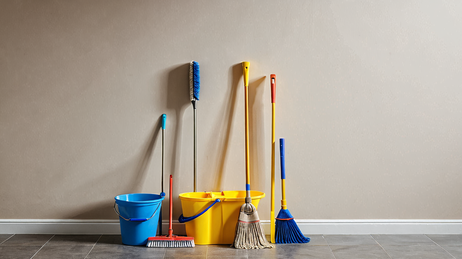 掃除用具がセットになった写真