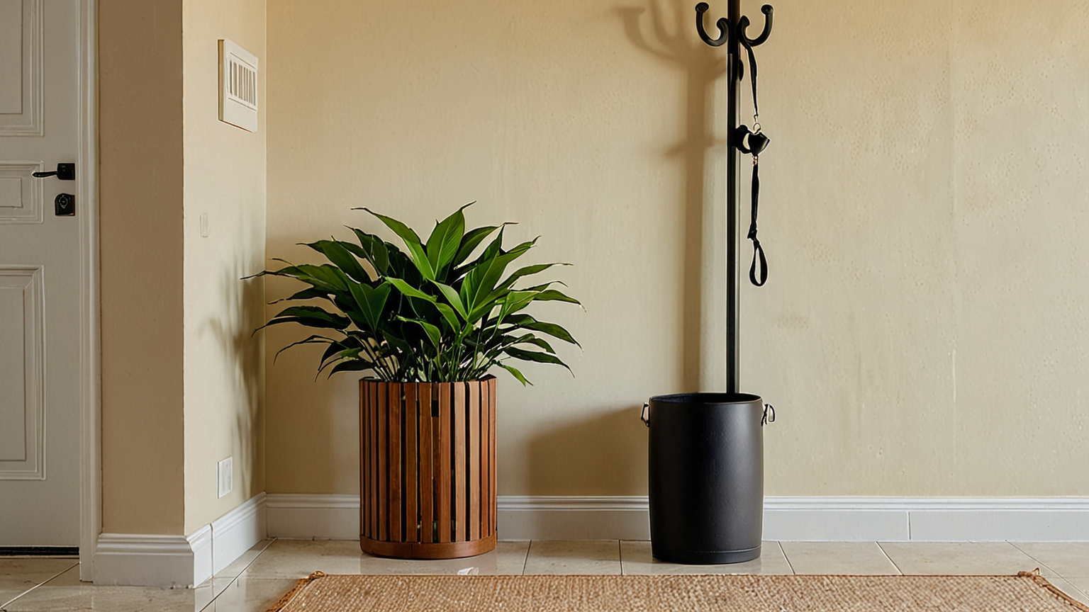 玄関の傘立てとカビのイメージ